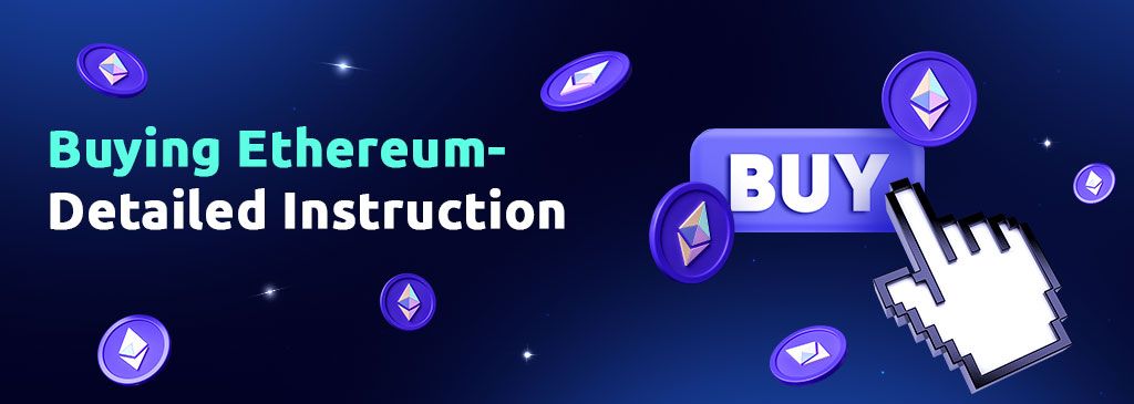 English Text on the Left Side of the visual with Buying Action Button on the right side and Ethereums falling 1000x300