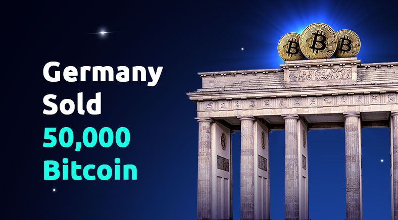 English Text on the left side of the visual with Brandenburg Gate and Bitcoin logos on the right side 400x700