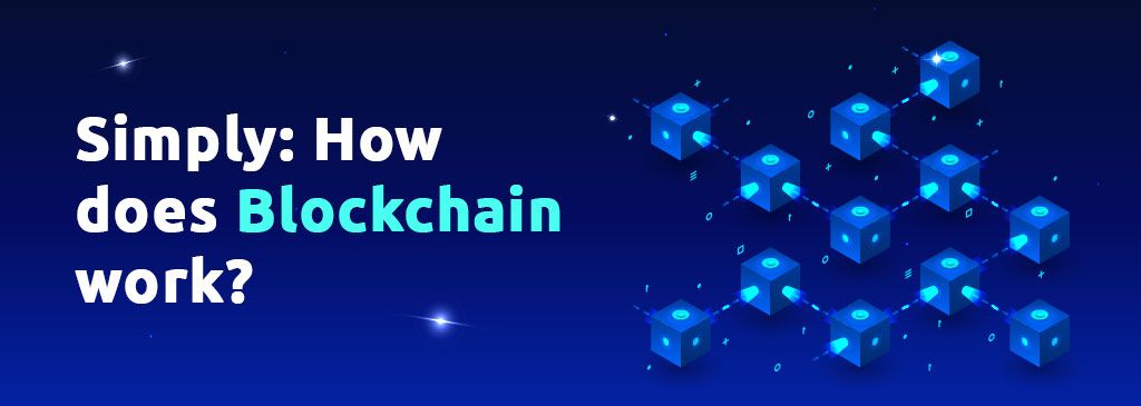 Blocks of Blockchain placed on a Blue background